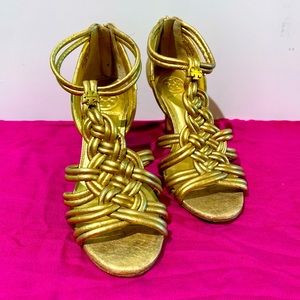 Tory Burch Constance Gold Gladiator Sandals